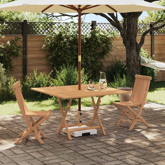 Garden Bistro Set 3 pcs Natural Solid Teak Wood