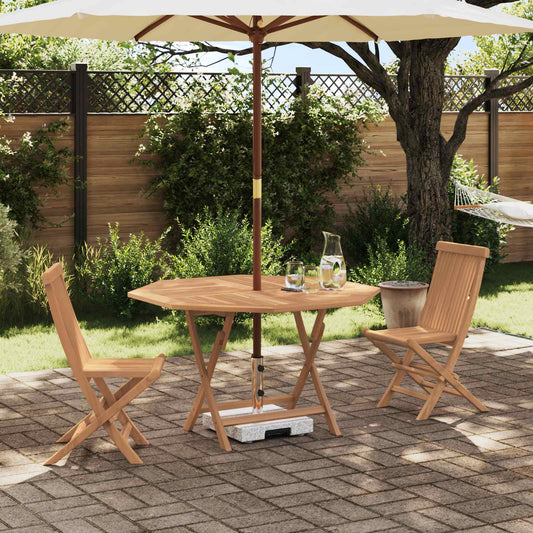 Garden Bistro Set 3 pcs Natural Solid Teak Wood