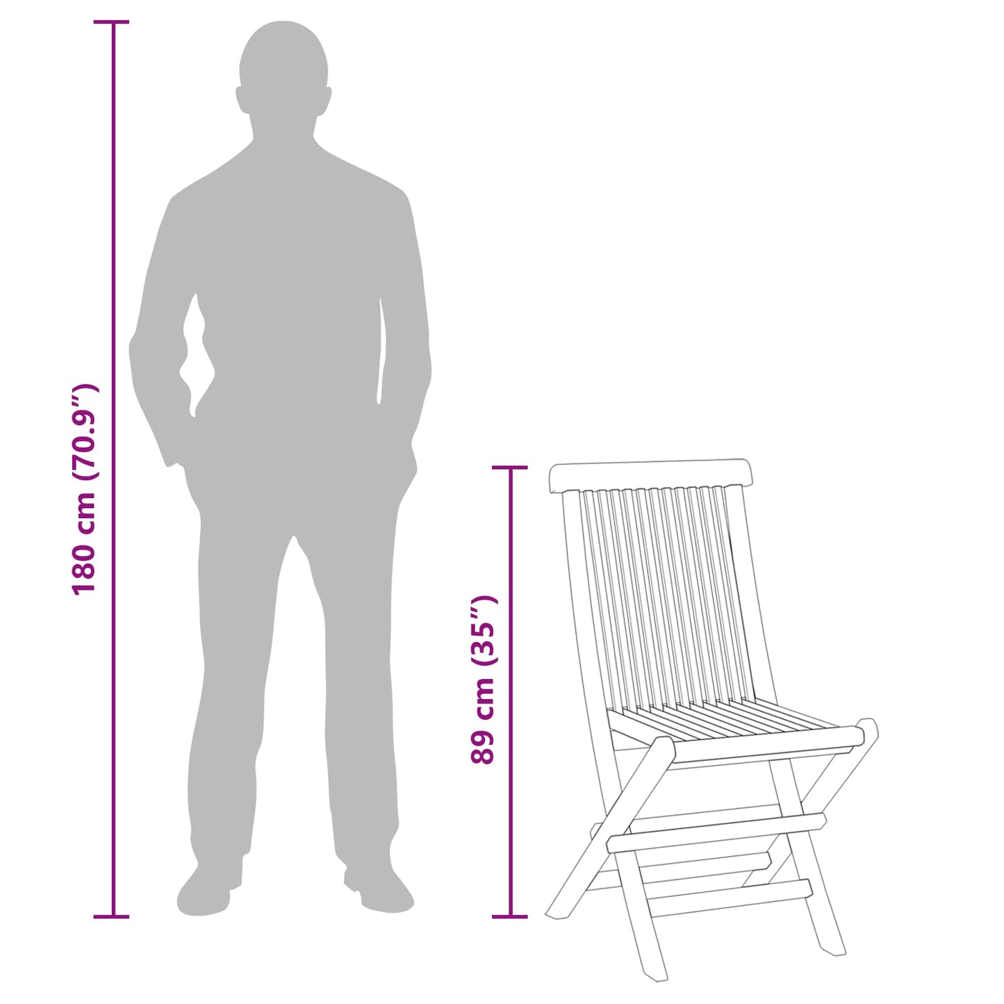 Garden Bistro Set Folding 3 pcs Brown Soild Teak Wood