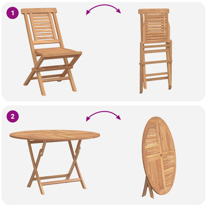 Garden Set 5 pcs Brown Solid Teak Wood