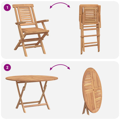 Garden Set 5 pcs Brown Solid Teak Wood