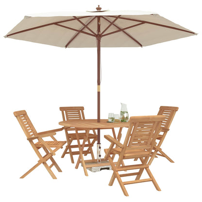 Garden Set 5 pcs Brown Solid Teak Wood