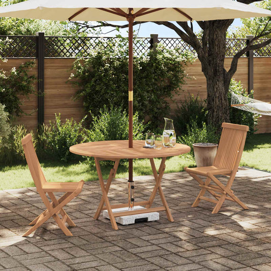 Garden Bistro Set 3 pcs Natural Solid Teak Wood