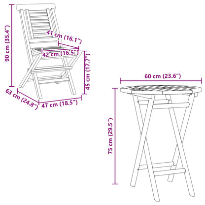 Garden Set 3 pcs Brown Soild Teak Wood