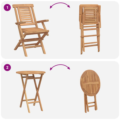 Garden Set 3 pcs Brown Soild Teak Wood