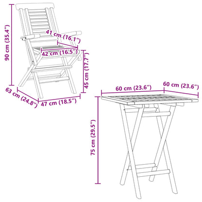 Garden Set 3 pcs Brown Soild Teak Wood