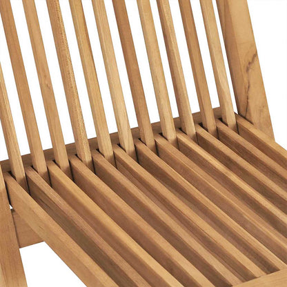 Folding Garden Dining Set 5 pcs Natural Solid Teak Wood