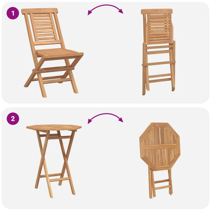 Garden Set 3 pcs Brown Soild Teak Wood
