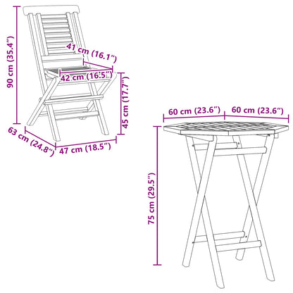 Garden Set 3 pcs Brown Soild Teak Wood