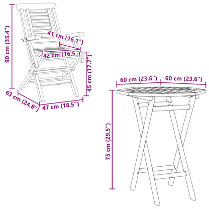 Garden Set 3 pcs Brown Soild Teak Wood