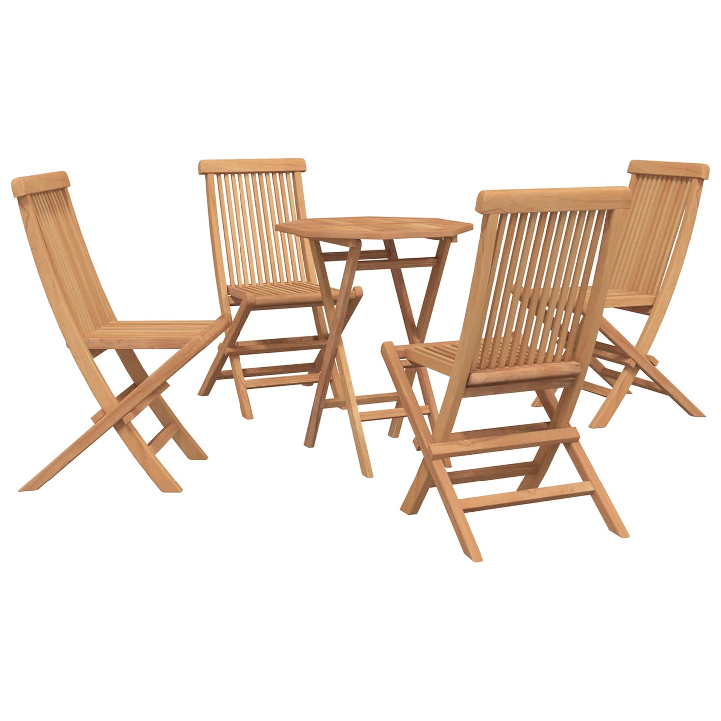 Garden Set 5 pcs Brown Soild Teak Wood