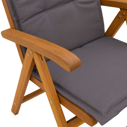 Reclining Garden Chairs 4 pcs Natural Solid Acacia Wood