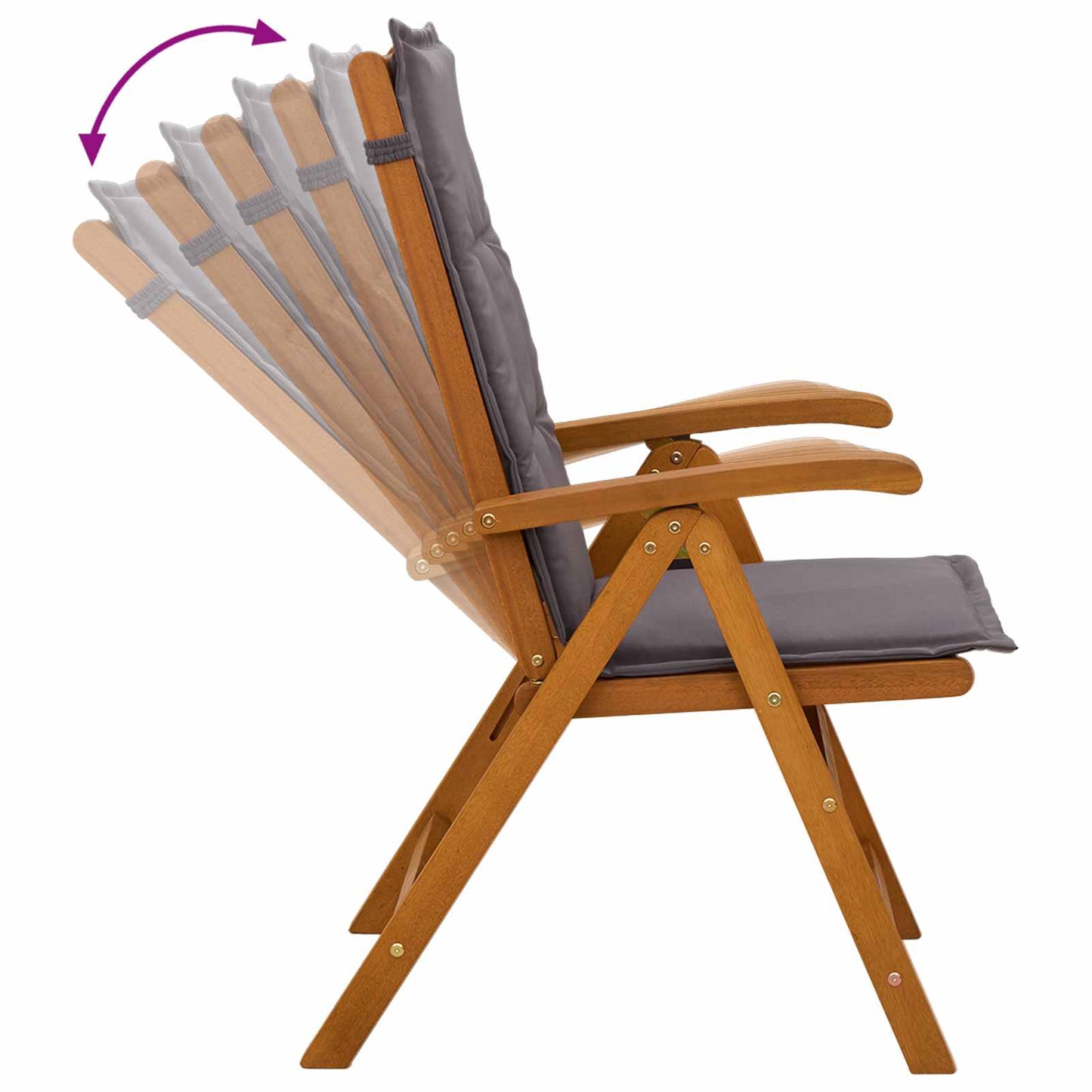 Reclining Garden Chairs 4 pcs Natural Solid Acacia Wood