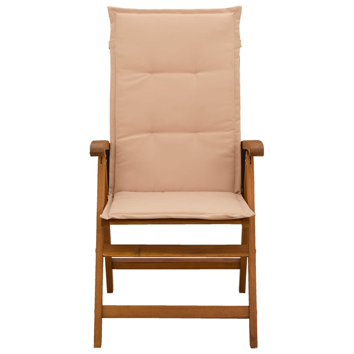 Reclining Garden Chairs 4 pcs Natural Solid Acacia Wood