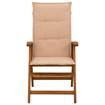 Reclining Garden Chairs 4 pcs Natural Solid Acacia Wood