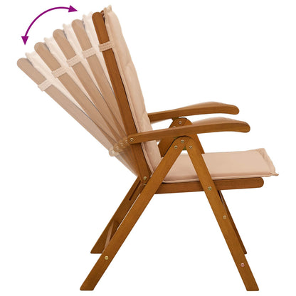 Reclining Garden Chairs 4 pcs Natural Solid Acacia Wood