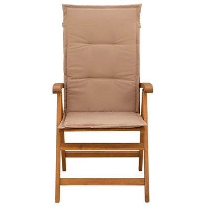 Reclining Garden Chairs 4 pcs Natural Solid Acacia Wood