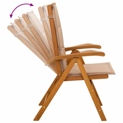 Reclining Garden Chairs 4 pcs Natural Solid Acacia Wood