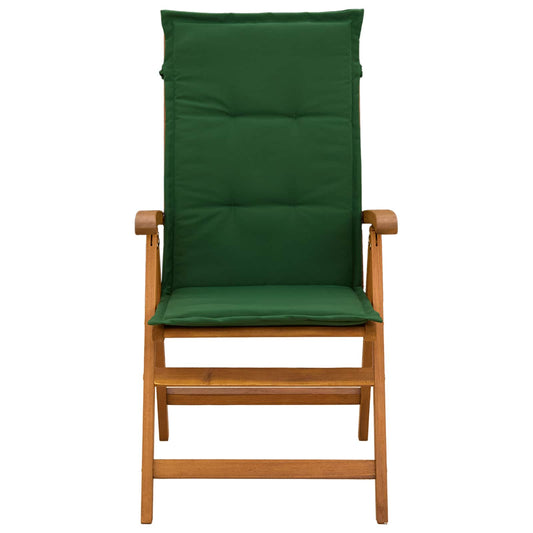 Reclining Garden Chairs 4 pcs Natural Solid Acacia Wood