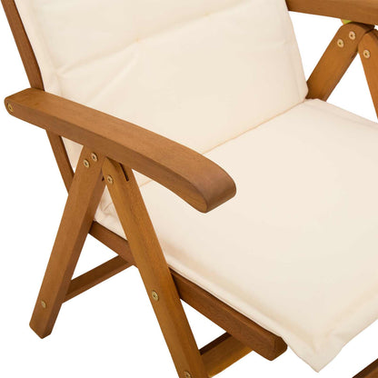 Reclining Garden Chairs 6 pcs Natural Solid Acacia Wood