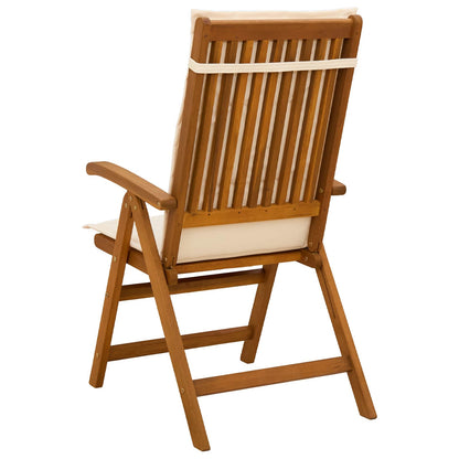 Reclining Garden Chairs 6 pcs Natural Solid Acacia Wood