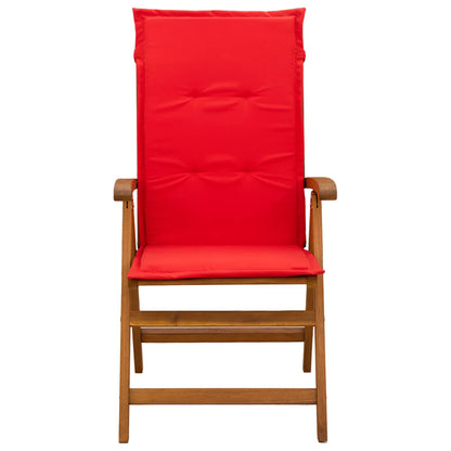 Reclining Garden Chairs 6 pcs Natural Solid Acacia Wood