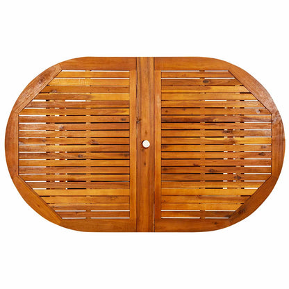 5-Piece Garden Dining Set Natural Solid Acacia Wood