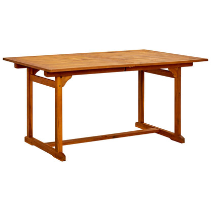5-Piece Garden Dining Set Natural Solid Acacia Wood
