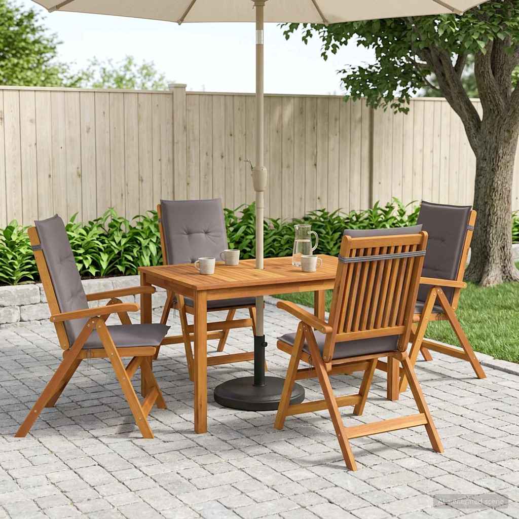 5-Piece Garden Dining Set 4-Seaters Anthracite