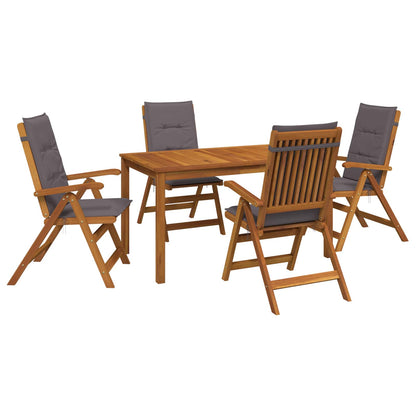 5-Piece Garden Dining Set 4-Seaters Anthracite