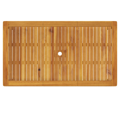 5-Piece Garden Dining Set Natural Solid Acacia Wood