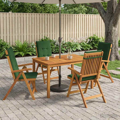 5-Piece Garden Dining Set 4-Seaters Green Solid Acacia Wood