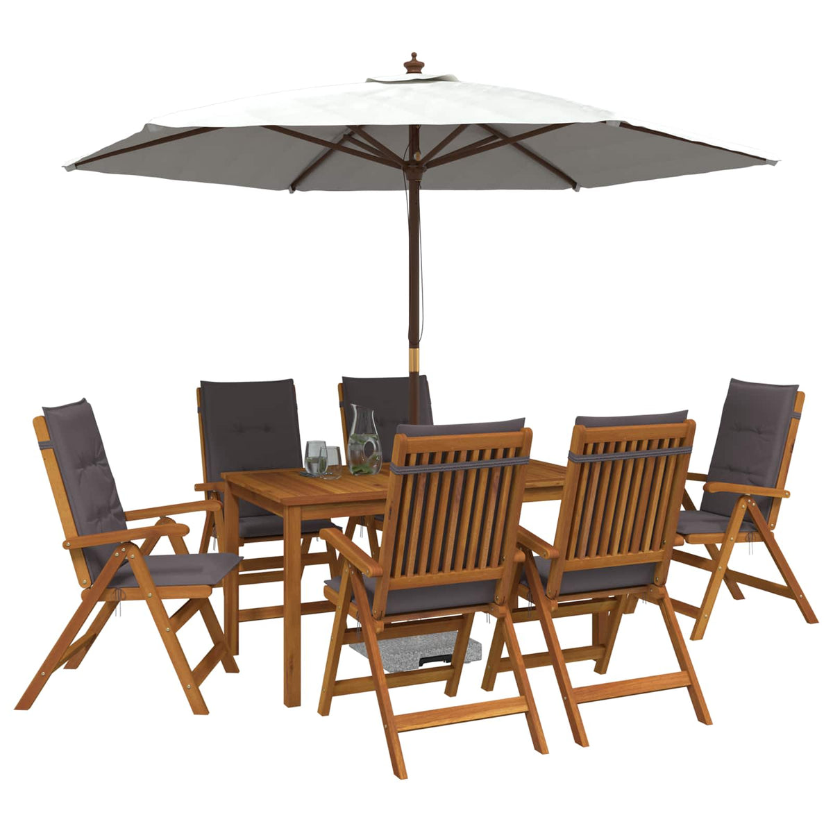 7-Piece Garden Dining Set 6-Seaters Anthracite