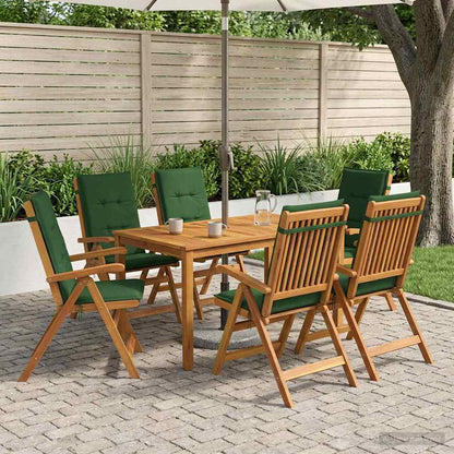 7-Piece Garden Dining Set 6-Seaters Green Solid Acacia Wood