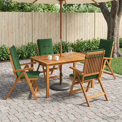 5-Piece Garden Dining Set Natural Solid Acacia Wood