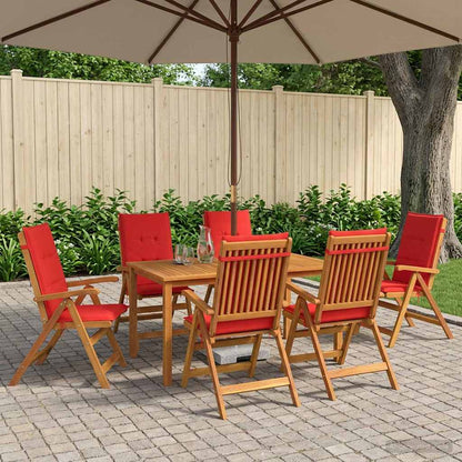 7-Piece Garden Dining Set Natural Solid Acacia Wood
