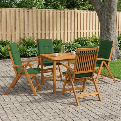 5-Piece Garden Dining Set 4-Seaters Green Solid Acacia Wood