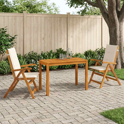 3-Piece Garden Dining Set Natural Solid Acacia Wood