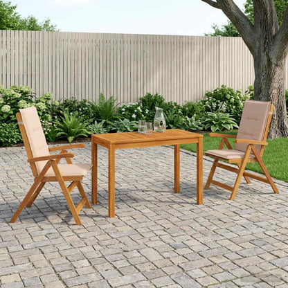 3-Piece Garden Dining Set Natural Solid Acacia Wood