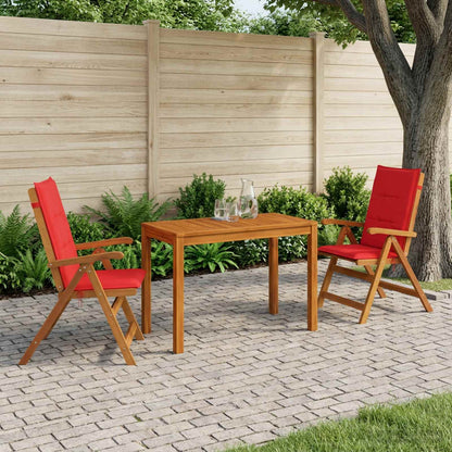 3-Piece Garden Dining Set Natural Solid Acacia Wood