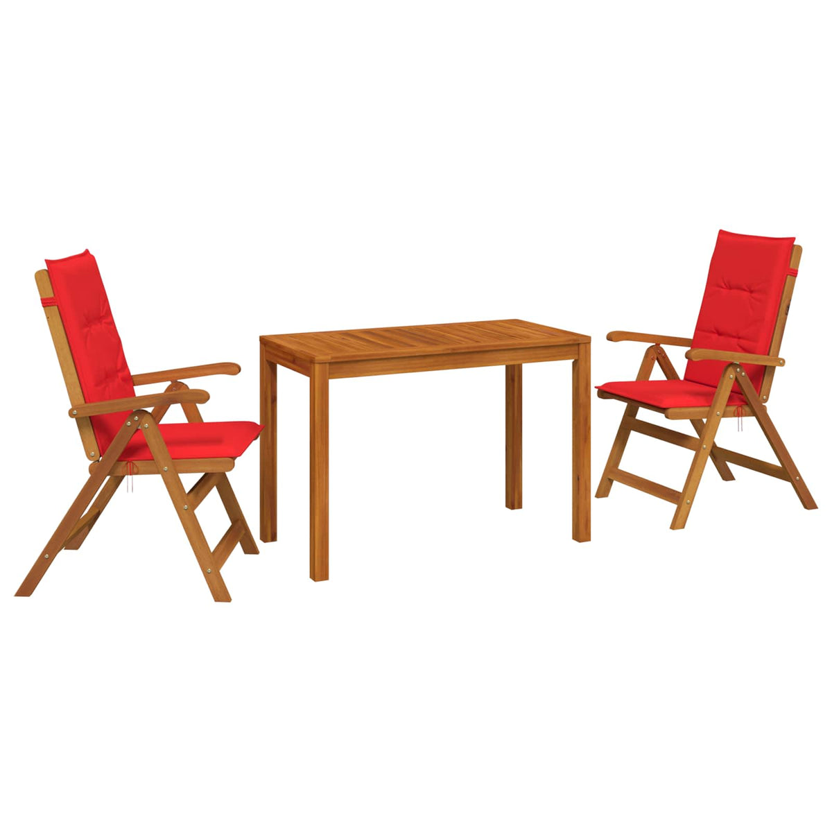 3-Piece Garden Dining Set Natural Solid Acacia Wood