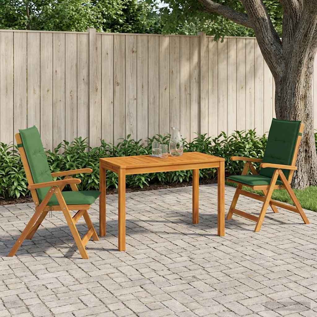3-Piece Garden Dining Set Natural Solid Acacia Wood