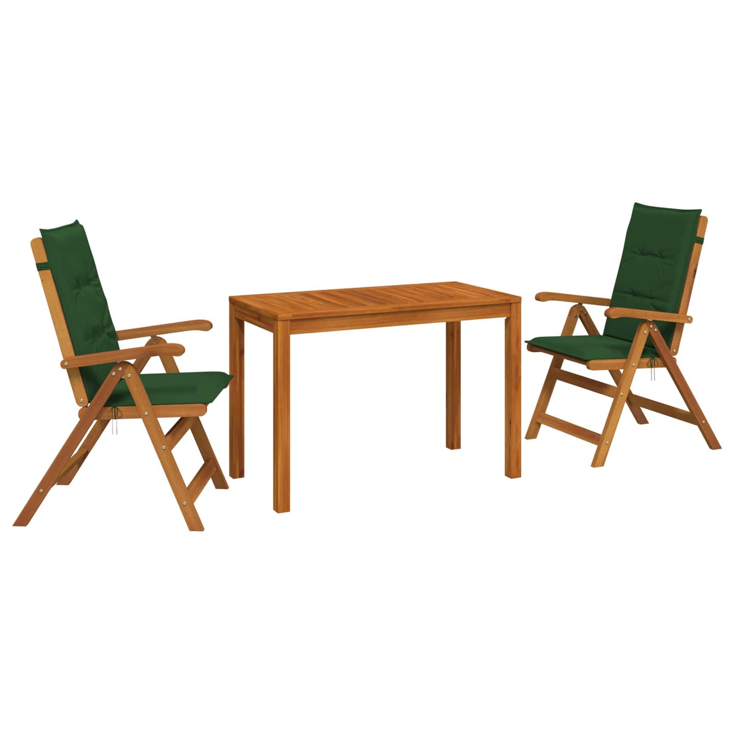 3-Piece Garden Dining Set Natural Solid Acacia Wood