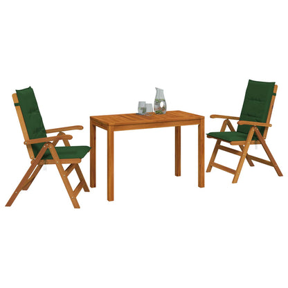 3-Piece Garden Dining Set Natural Solid Acacia Wood
