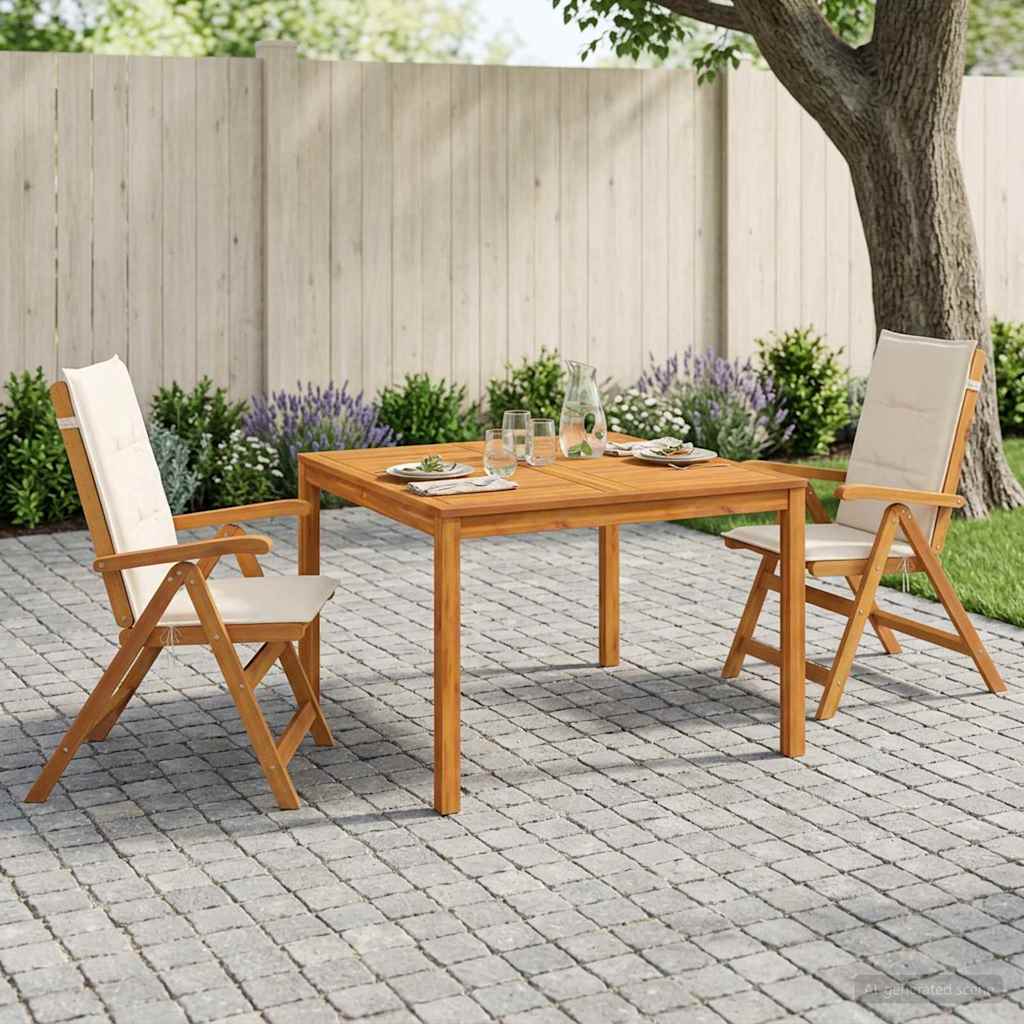3-Piece Garden Dining Set Natural Solid Acacia Wood
