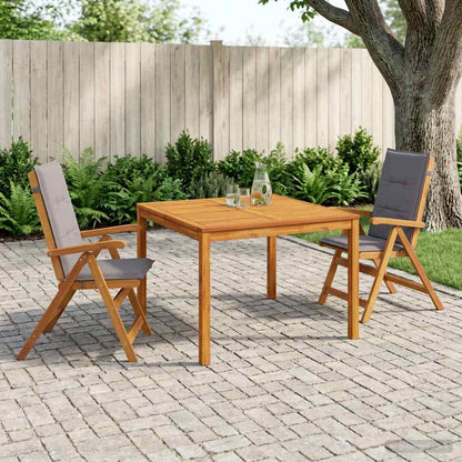 3-Piece Garden Dining Set Natural Solid Acacia Wood