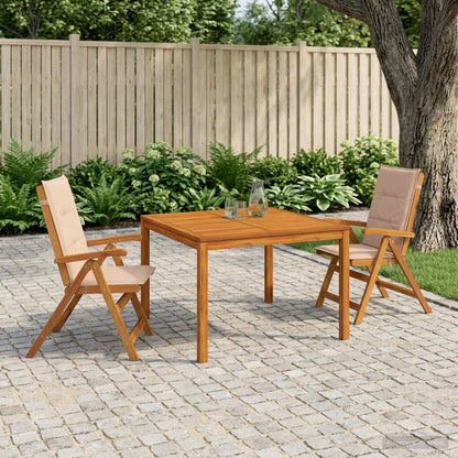 3-Piece Garden Dining Set Natural Solid Acacia Wood