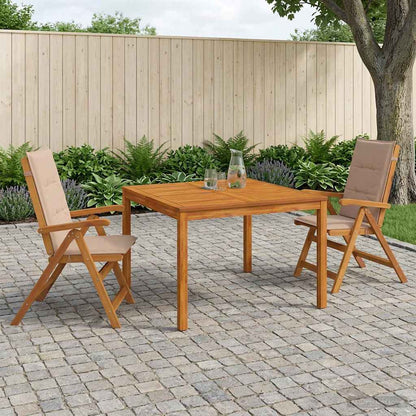 3-Piece Garden Dining Set Natural Solid Acacia Wood