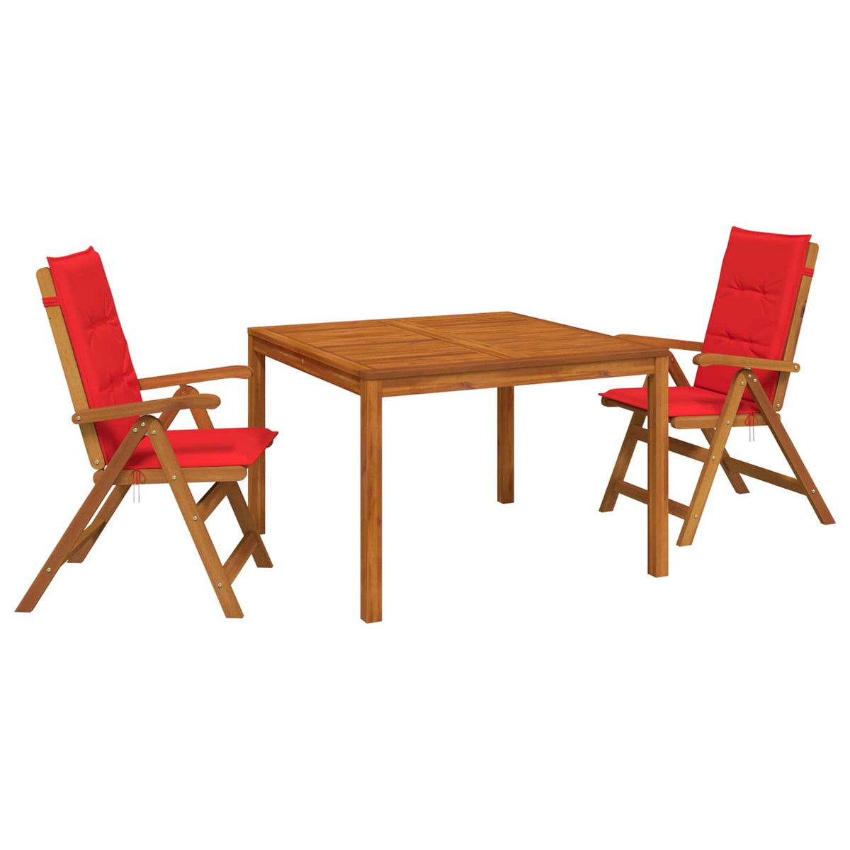 3-Piece Garden Dining Set Natural Solid Acacia Wood