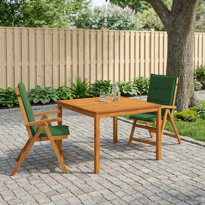 3-Piece Garden Dining Set Natural Solid Acacia Wood